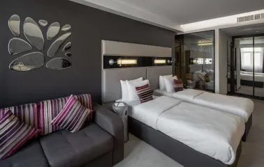 Modern room interior at 11 Mirrors Design Hotel in Kyiv