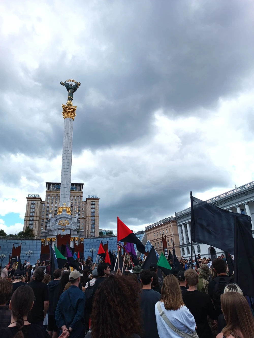 Farewell ceremony for artist-soldier Davyd Chychkan at the Maidan in Kyiv