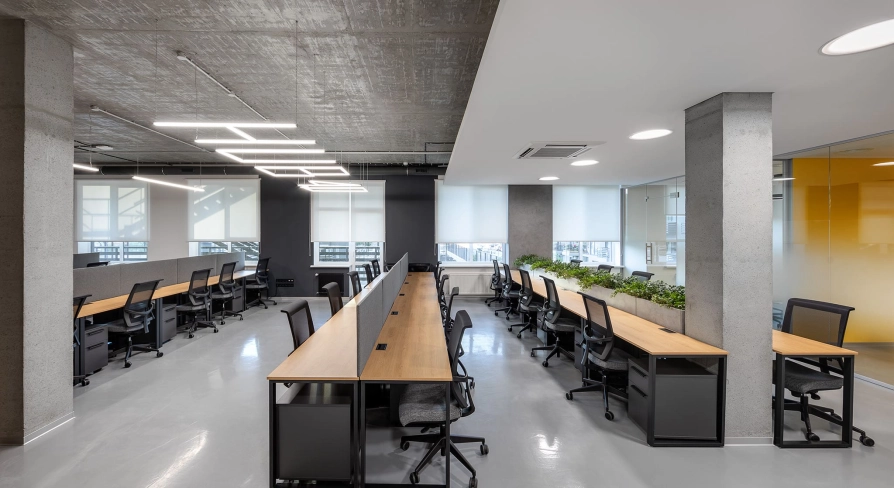 Modern open-plan office space at HUB 4.0 Campus in Kyiv