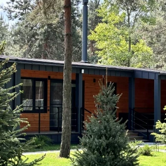 Private cottage of the Sobi Club spa complex among pine trees