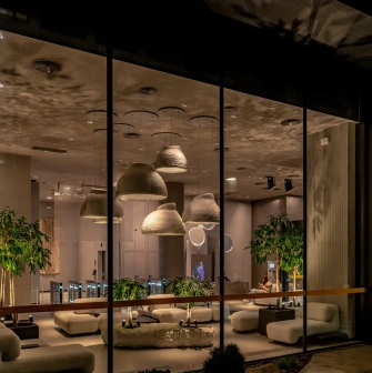 UNIT.City - modern lounge area with colorful modular seating