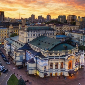 National Opera of Ukraine in Kyiv - magnificent historic facade of the opera house