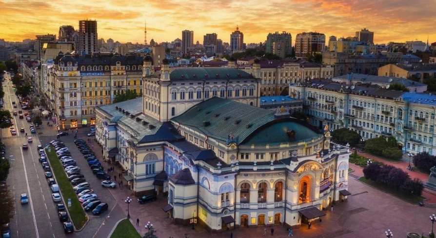 National Opera of Ukraine in Kyiv - magnificent historic facade of the opera house