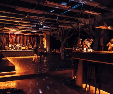 Dance floor and bar area at Closer Club in Kyiv