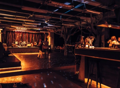 Dance floor and bar area at Closer Club in Kyiv