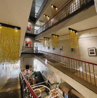 Octo Tower - stunning interior view across all six floors of the cafe building