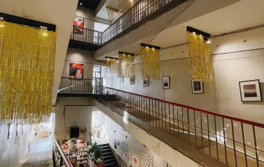 Octo Tower - stunning interior view across all six floors of the cafe building