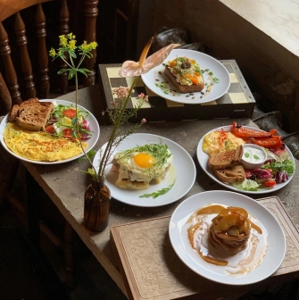 Kashtan - close-up of decorated food from a menu