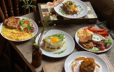 Kashtan - close-up of decorated food from a menu