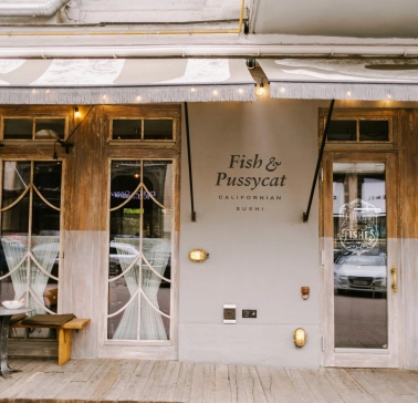 Fish Pussycat - restaurant facade featuring large windows and clear exterior branding