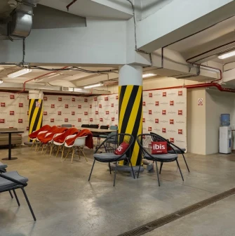 Ibis Kyiv City Center in Kyiv - shelter with chairs, blankets and food