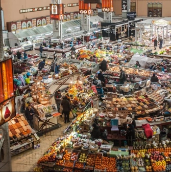 Shopping arcades inside the Bessarabian market
