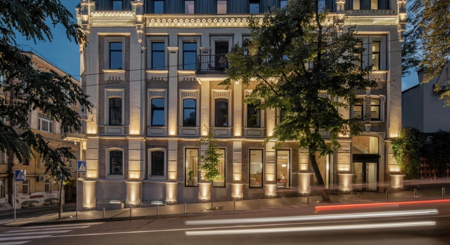 Sophia Hotel - hotel facade with large windows