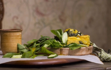 Restaurant Imbyr - dish with fresh greens