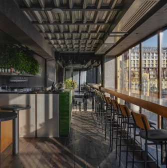Bursa Hotel - panoramic view of the hotel's interior dining