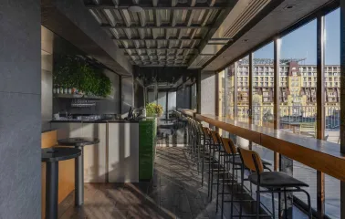 Bursa Hotel - panoramic view of the hotel's interior dining