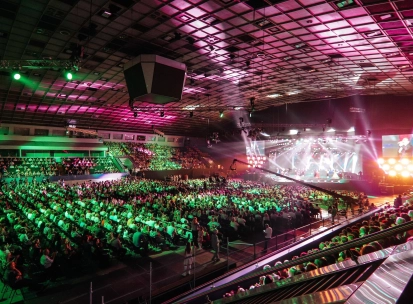 Palats Sportu in Kyiv - massive crowd filling the arena during a show