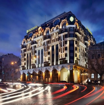 Facade of the InterContinental Kyiv hotel