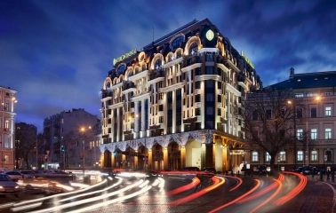 Facade of the InterContinental Kyiv hotel