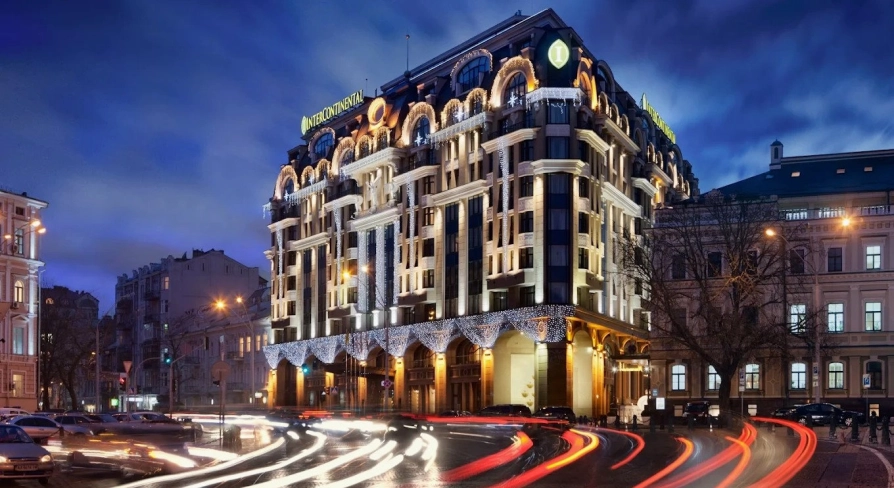 Facade of the InterContinental Kyiv hotel