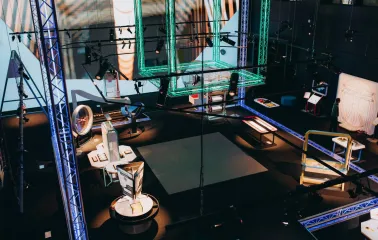 Museum of Mathematics Kuboid in Kyiv - overhead view of the museum featuring interactive zones