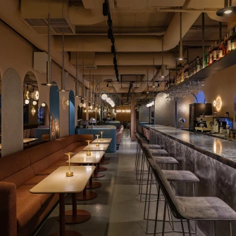 Interior of the Zmist bar in Kyiv