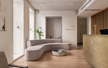 Sophia Hotel - elegant reception area with marble floor and classical columns