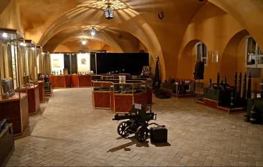 Kyiv Fortress in Kyiv - museum exhibition with weapons and glass cases