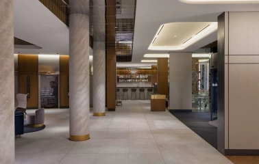 Bar area of Radisson Blu Hotel in the center of Kyiv