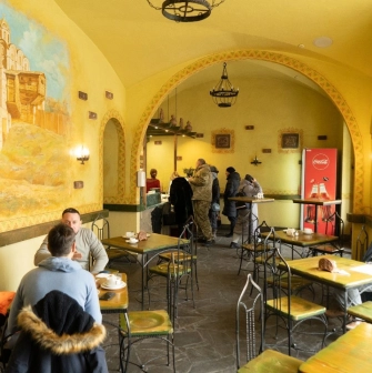 Interior of Yaroslava restaurant in Kyiv