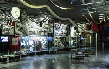 An exhibition with documents, photos and videos at the Chornobyl Museum in Kyiv