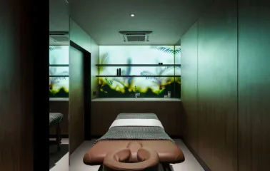 Radisson Blu - tranquil spa relaxation area with comfortable lounge bed