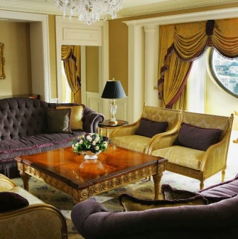 InterContinental - luxurious hotel hallway with rich carpeting and elegant fixtures