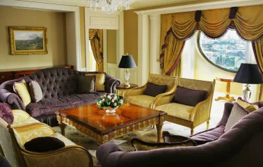 InterContinental - luxurious hotel hallway with rich carpeting and elegant fixtures