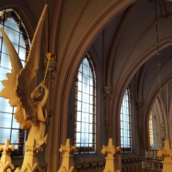 Sculpture inside the Church of St. Nicholas in Kyiv
