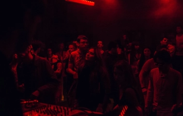 Party with red lighting at Closer Club, Kyiv