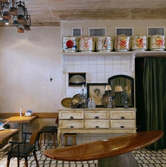 Fish & Pussycat — cozy dining room with Japanese decor and vintage details